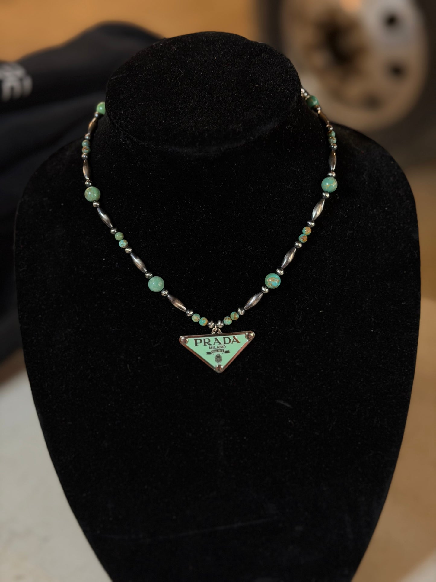 Green Turquoise  x PRADA necklace