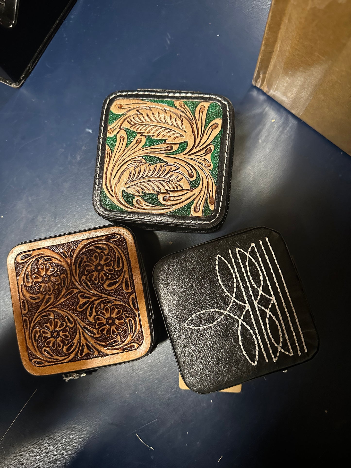 Western Leather Travel Jewelry Box