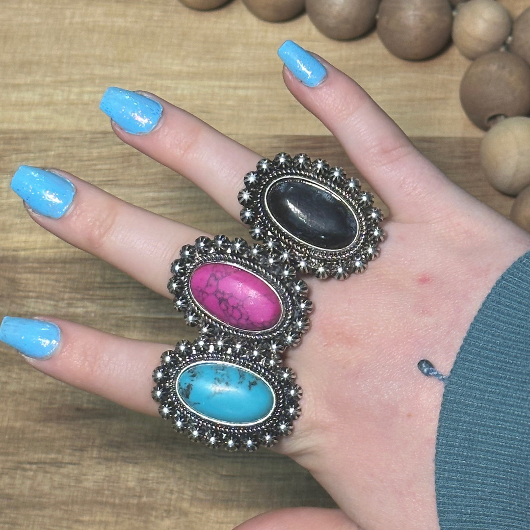 Concho Stone Stretch Ring