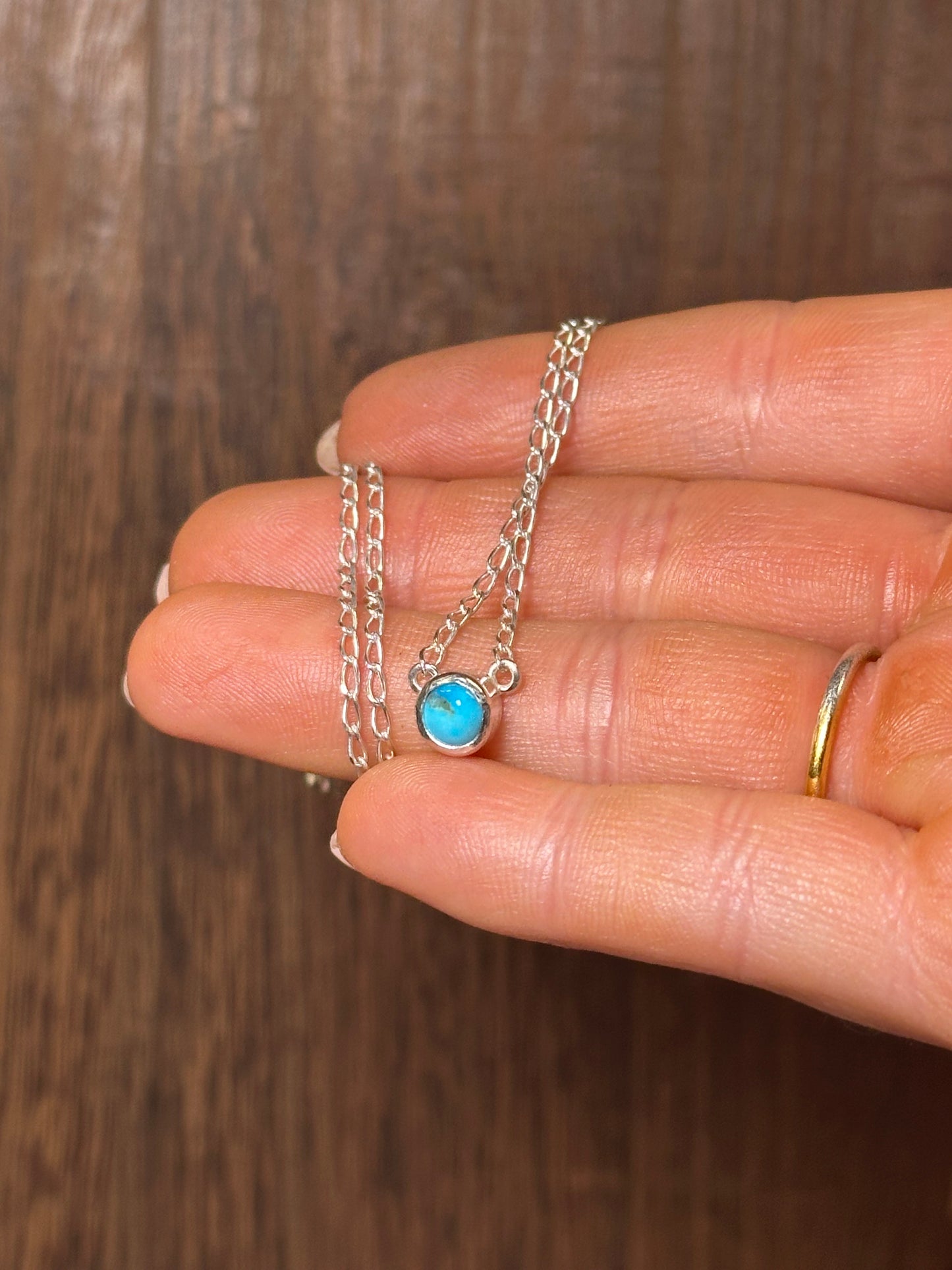 Navajo Turquoise And Sterling Silver Dot Necklace