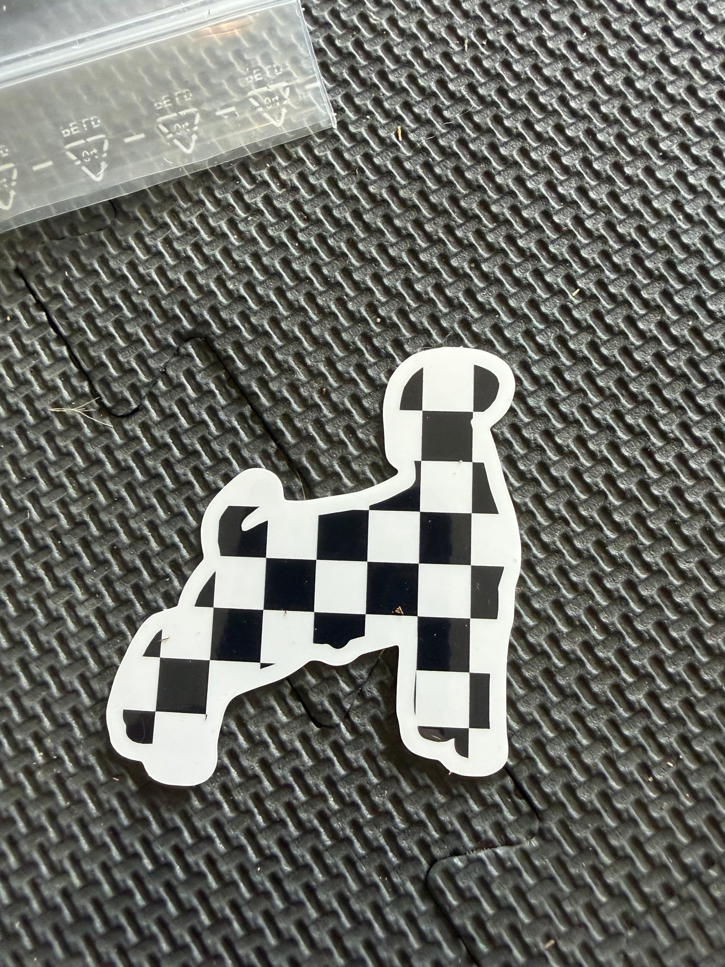 checker print livestock animals - die cut sticker