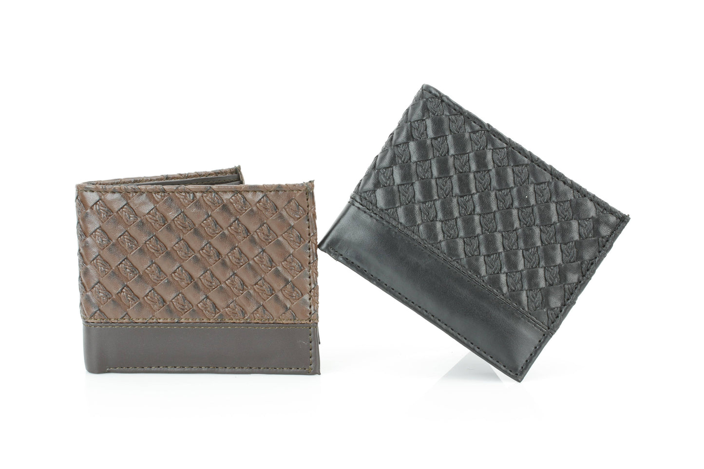 Vegan Woven Pattern Wallet with Solid Band VL 903