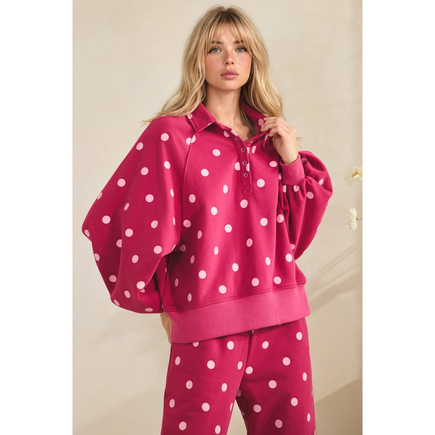 Playful Dot Quarter Zip
