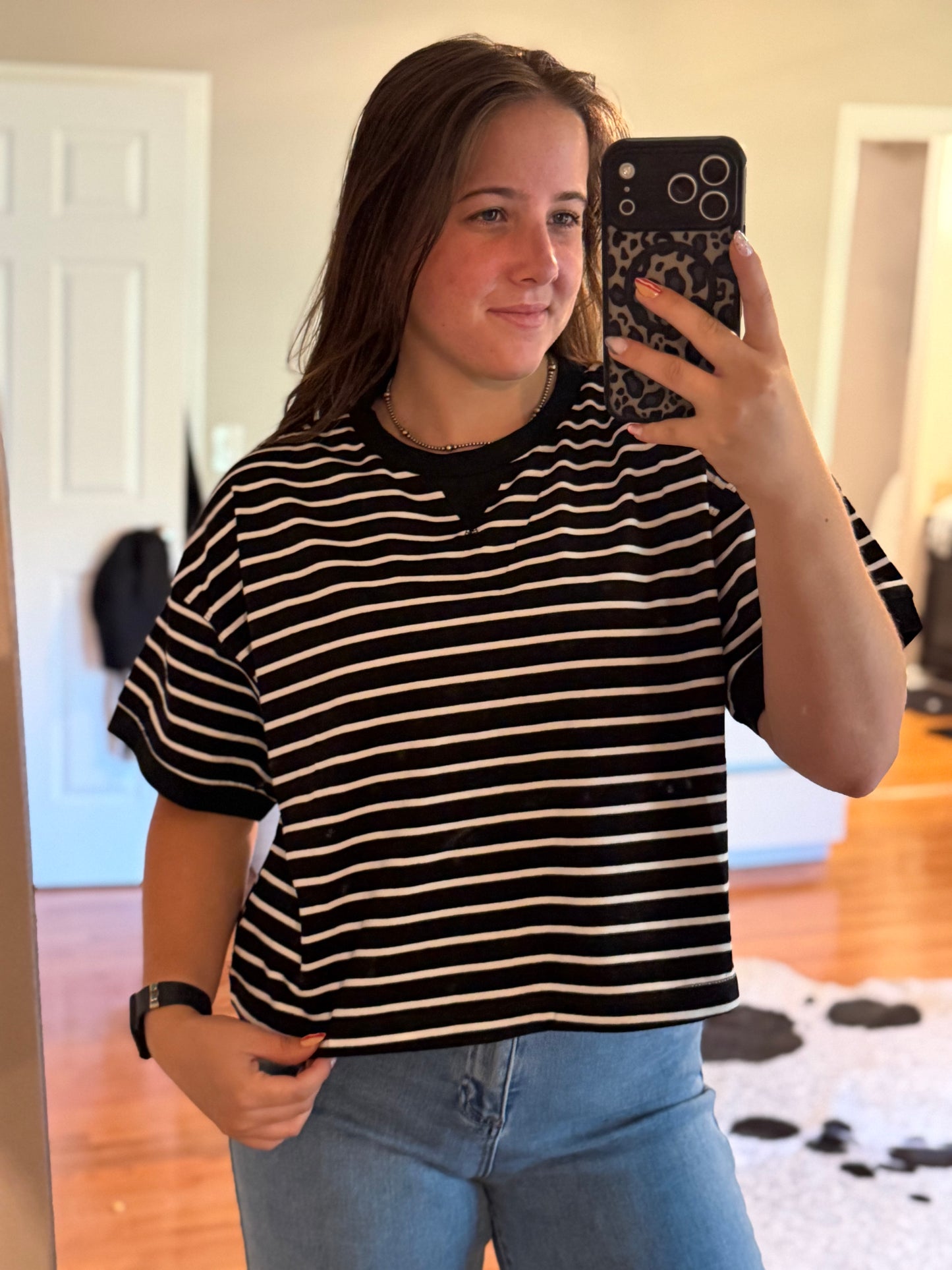 Striped Cropped Tee