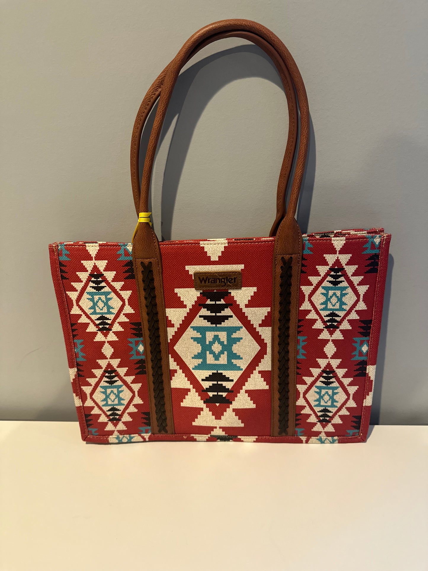 Wrangler Southwestern Pattern Dual Sided Print Canvas Wide Tote