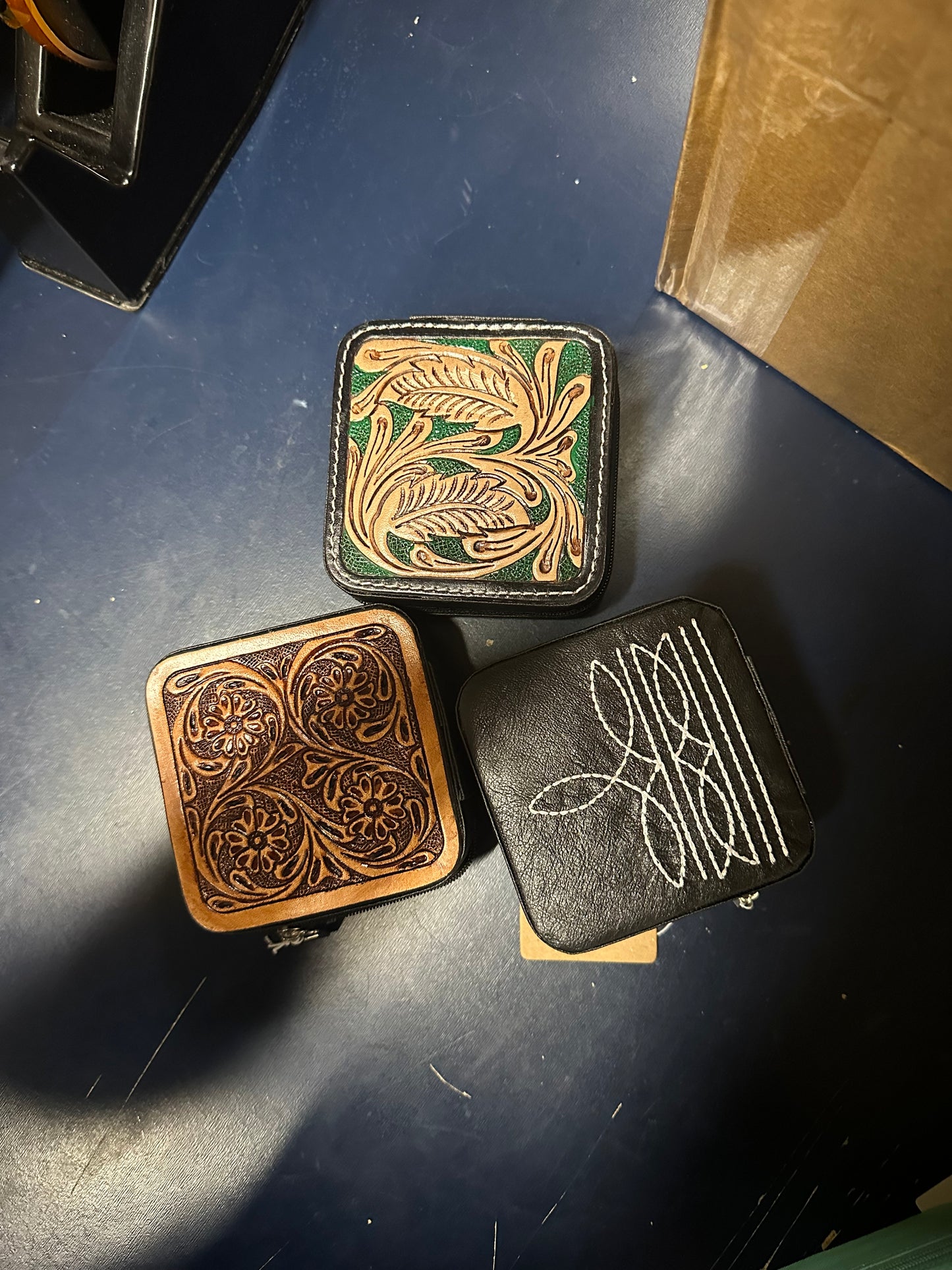 Western Leather Travel Jewelry Box