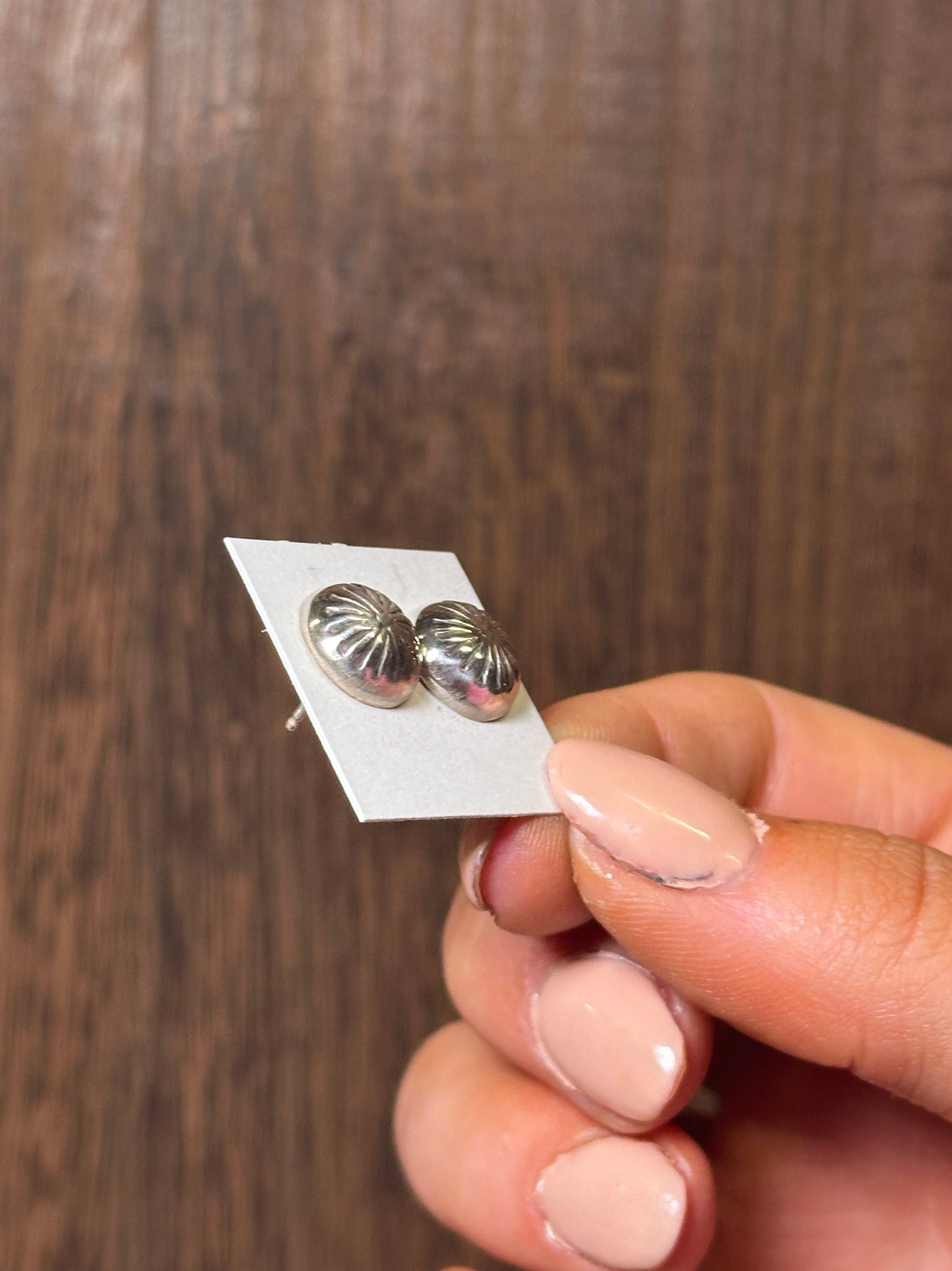 Navajo Sterling Silver Concho Stud Earrings