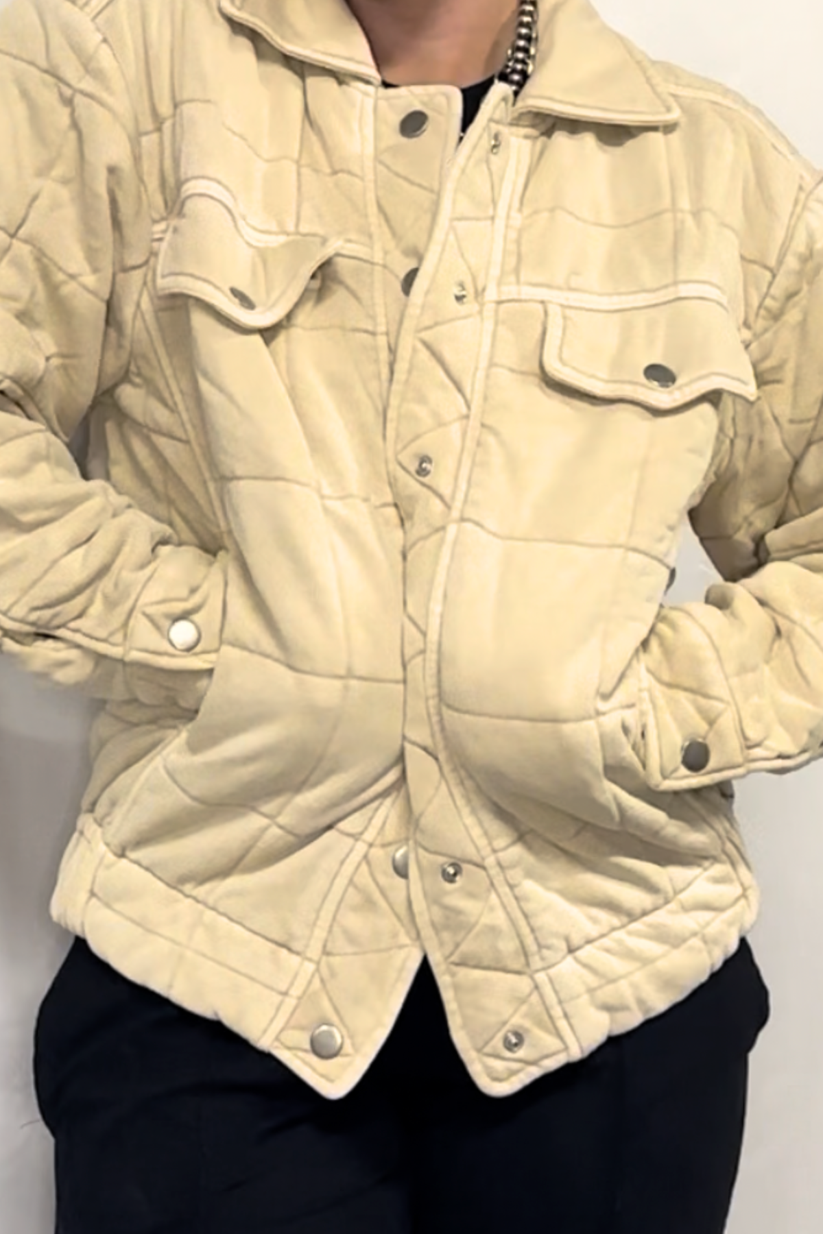 Garment Stone Washed Quilted Jacket *2COLORS