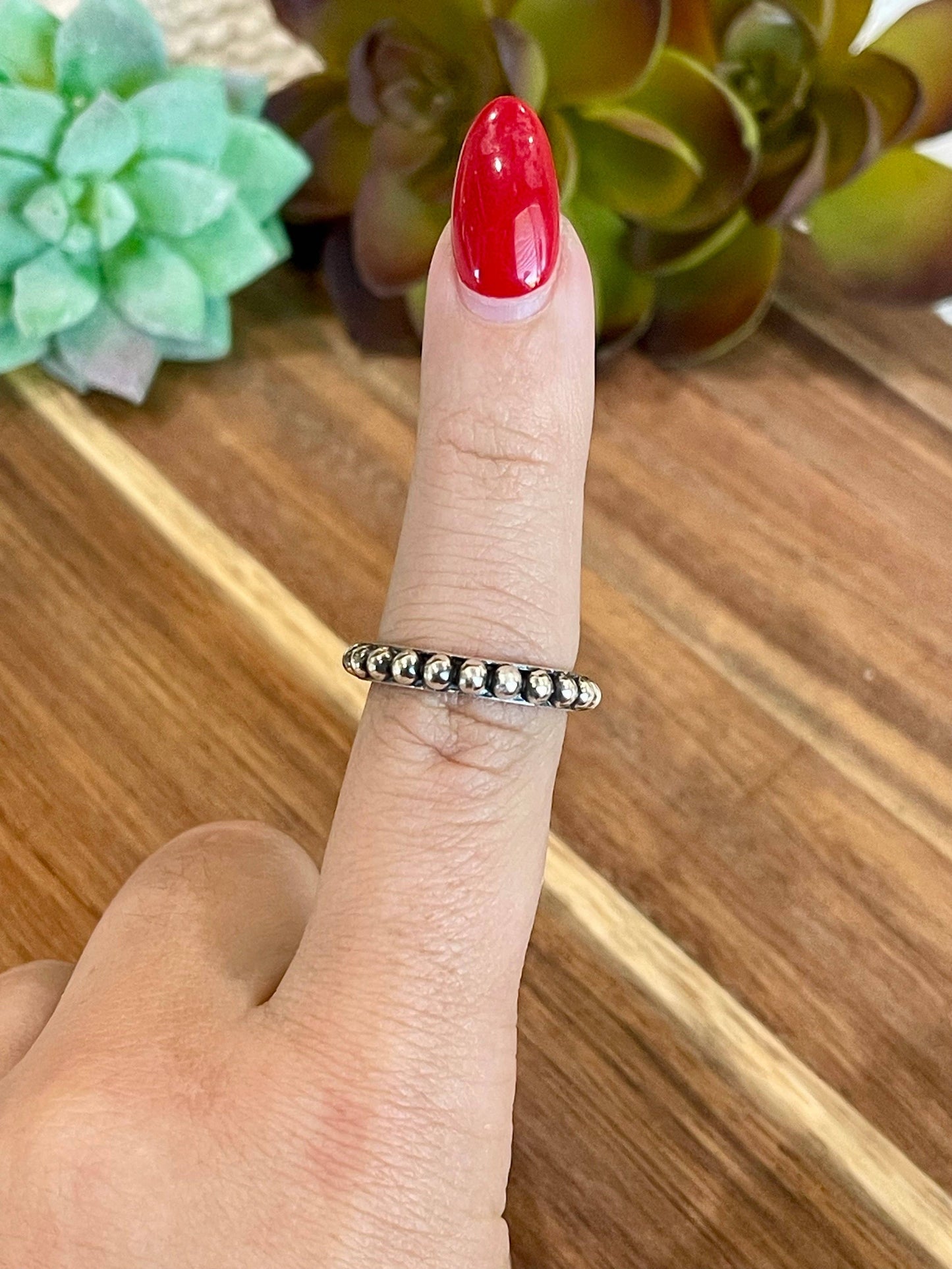Beautiful Handmade 3mm  Sterling Silver Adjustable Ring