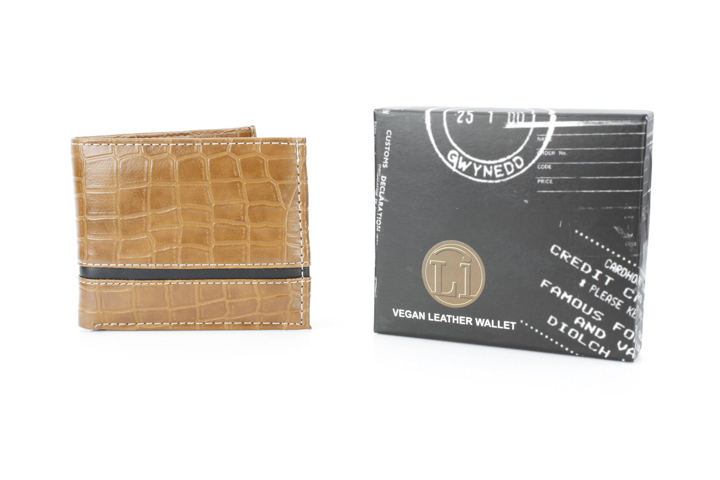 Crocodile Embossed Vegan Wallet with Solid Band VL 904