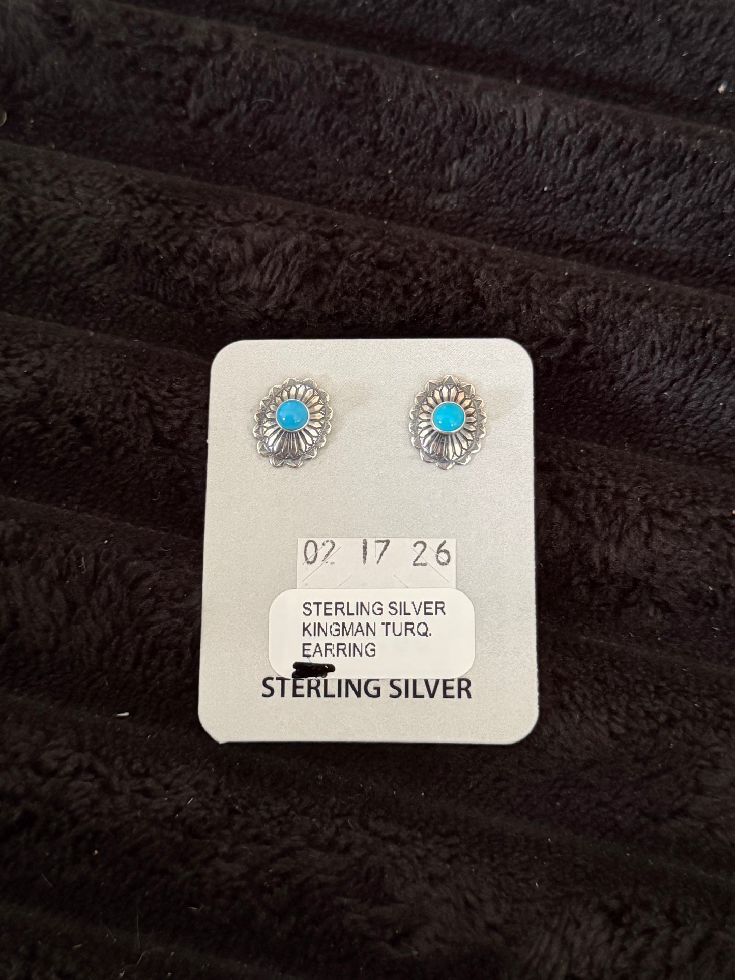 Sterling Silver Kingman Turquoise Earrings