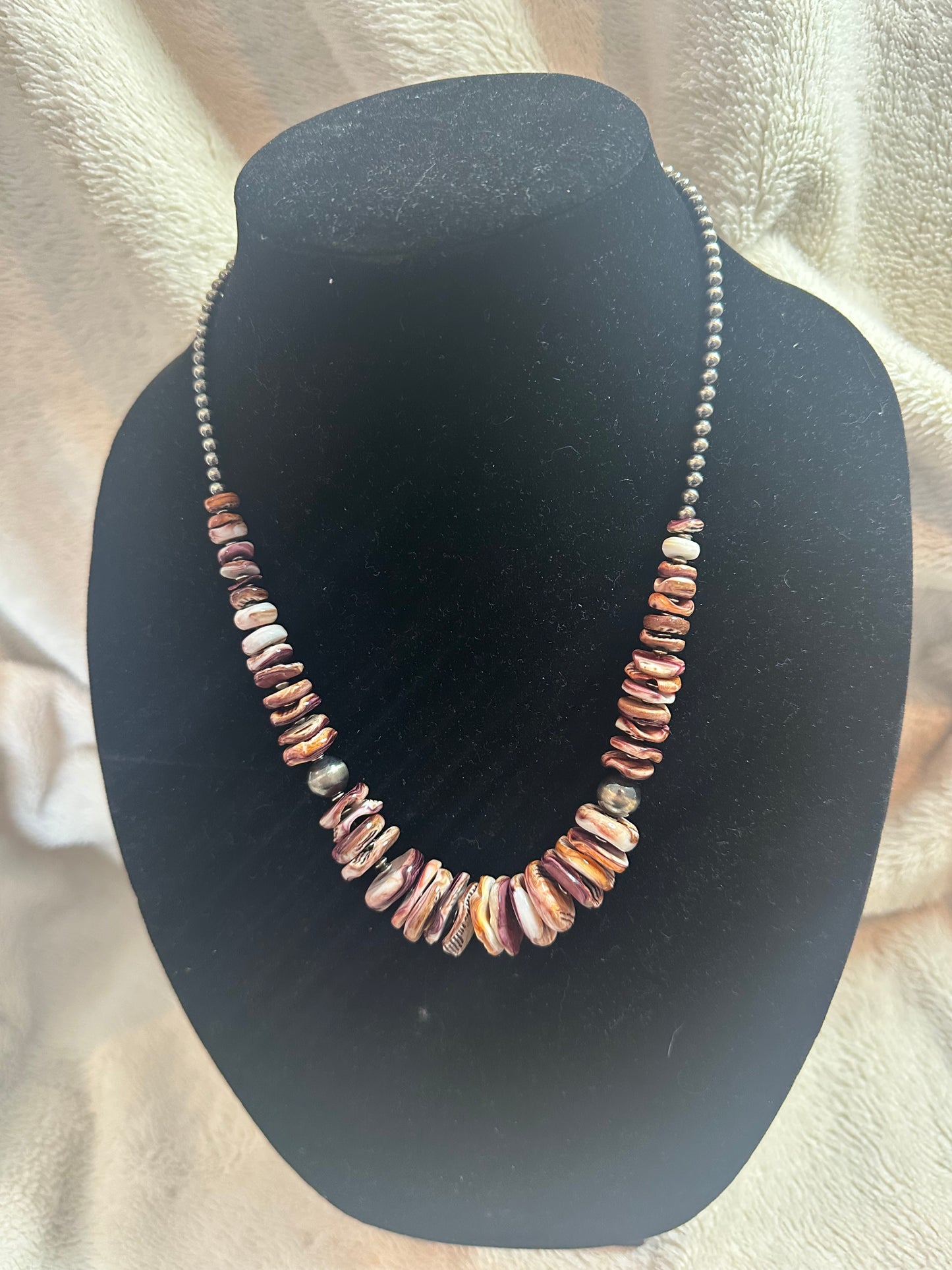 8-18mm purple spiny graduated necklace