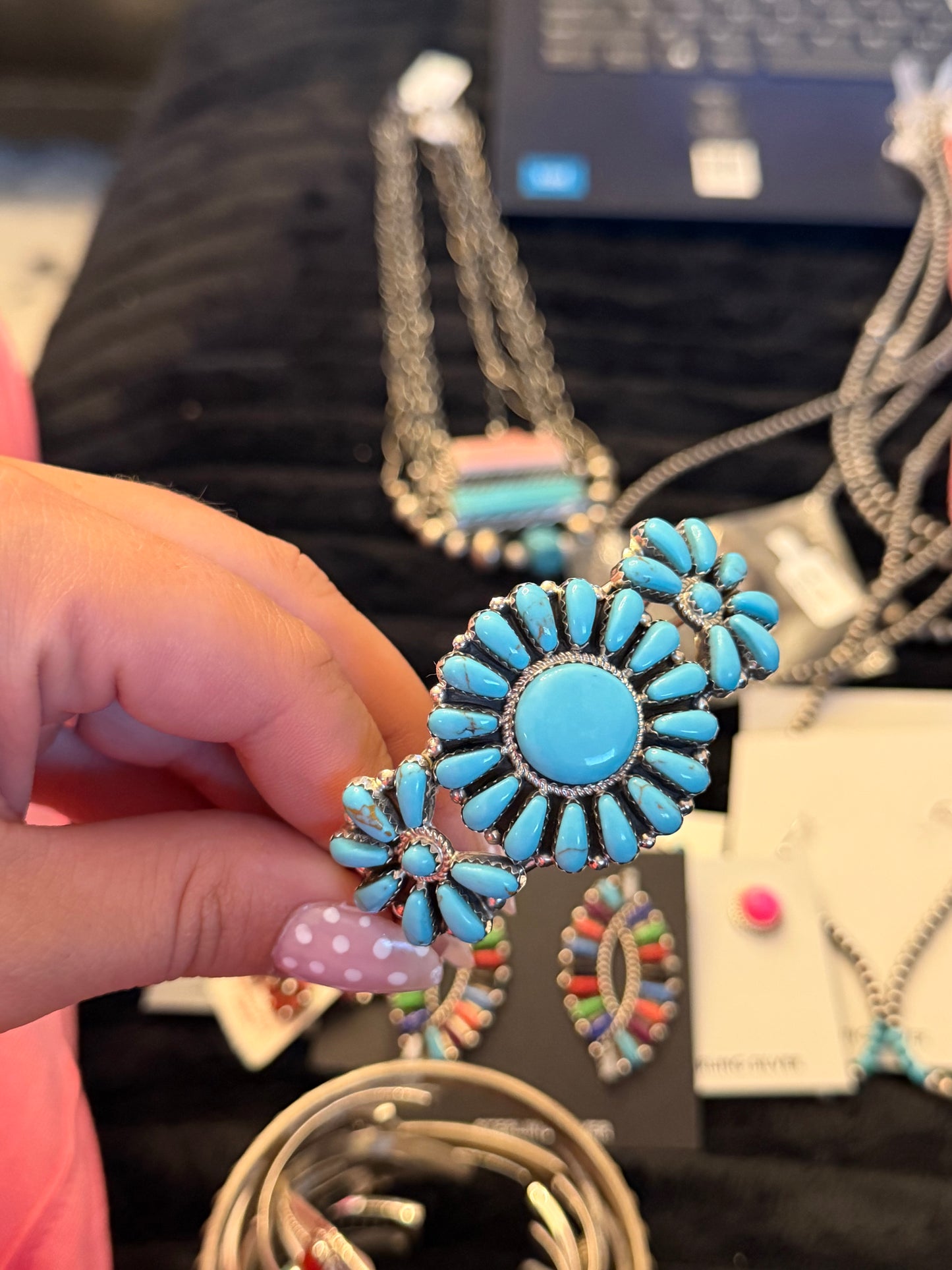 Navajo Handmade Turquoise Bracelet - Rose Williams