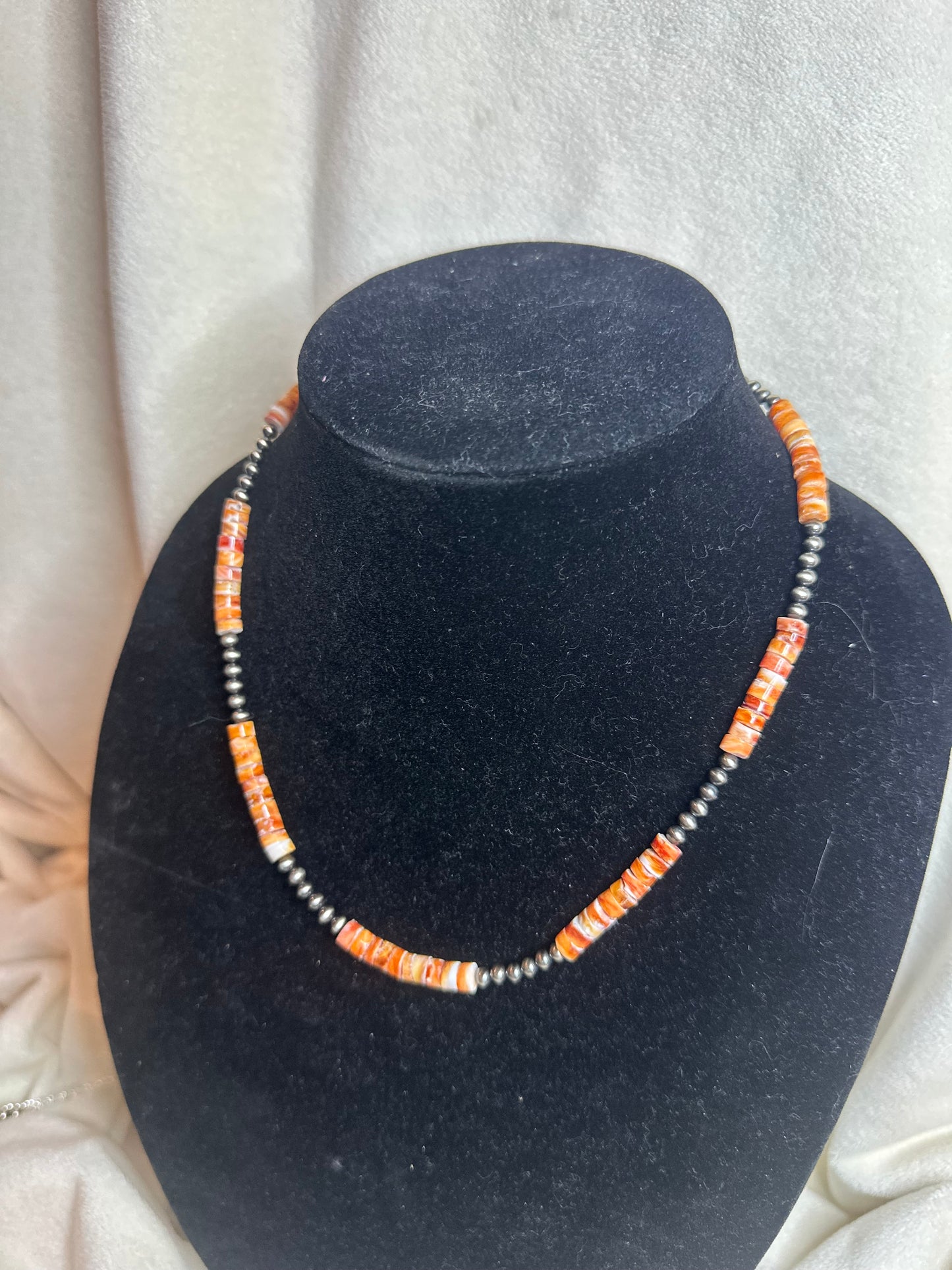 4mm x orange spiny necklace