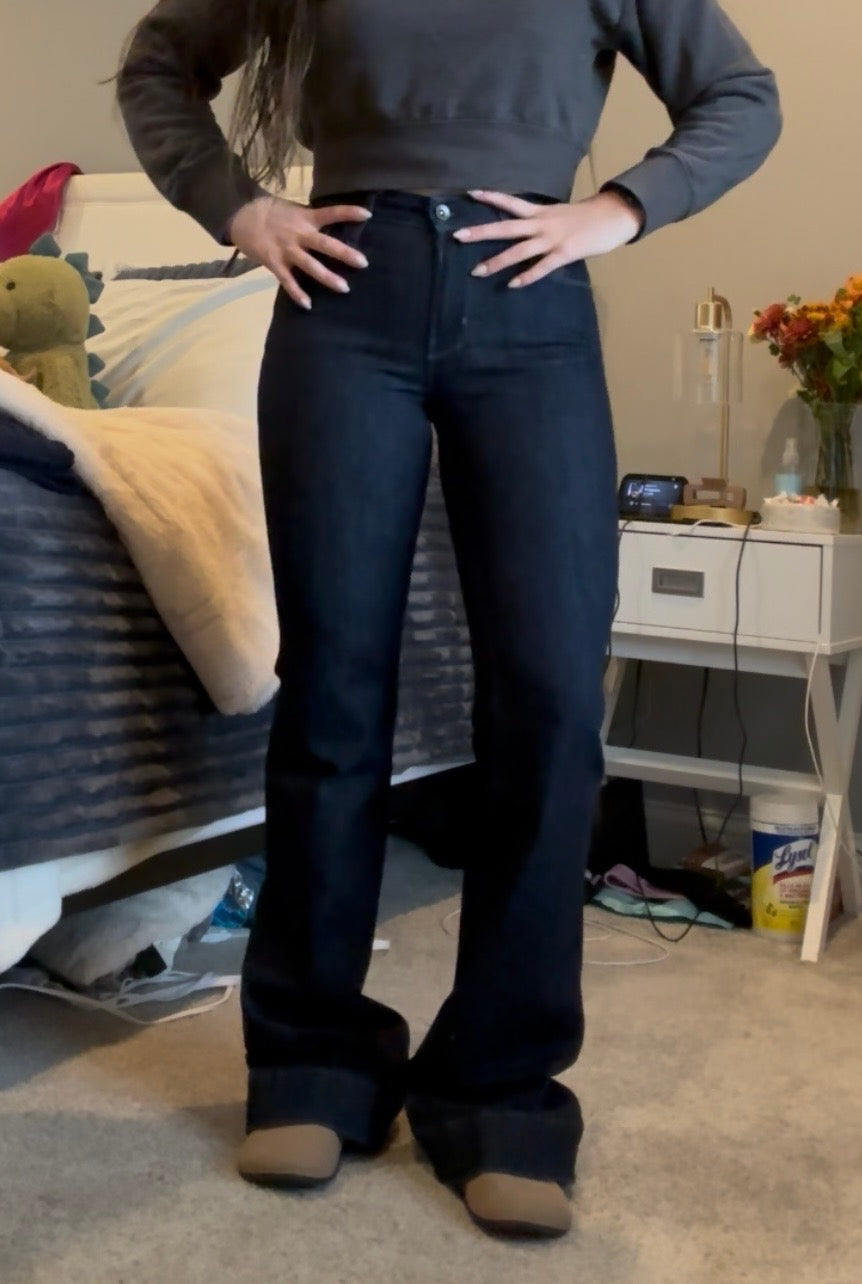 BELLA : Trouser Flare (Midnight) Dusk Blue Haala Denim