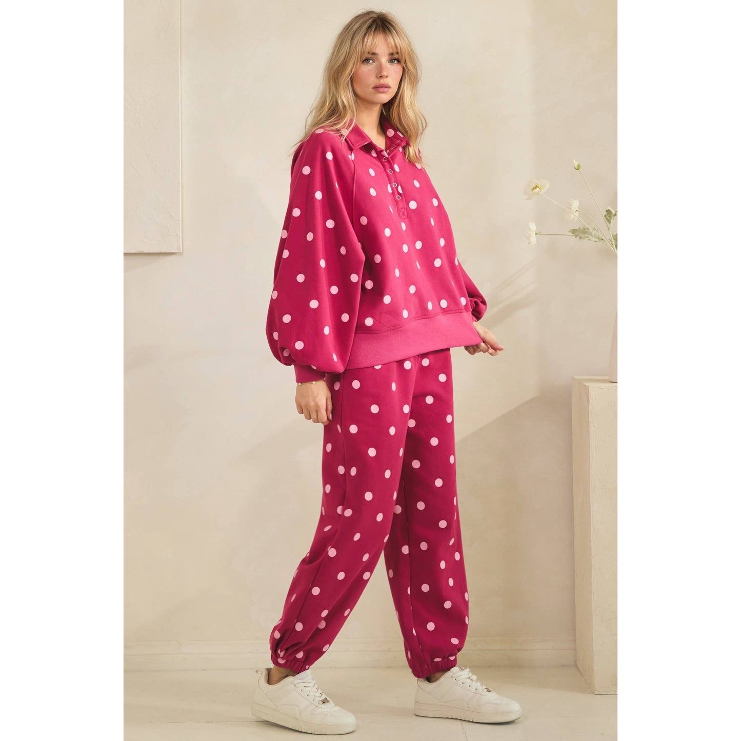 Playful Dot Quarter Zip