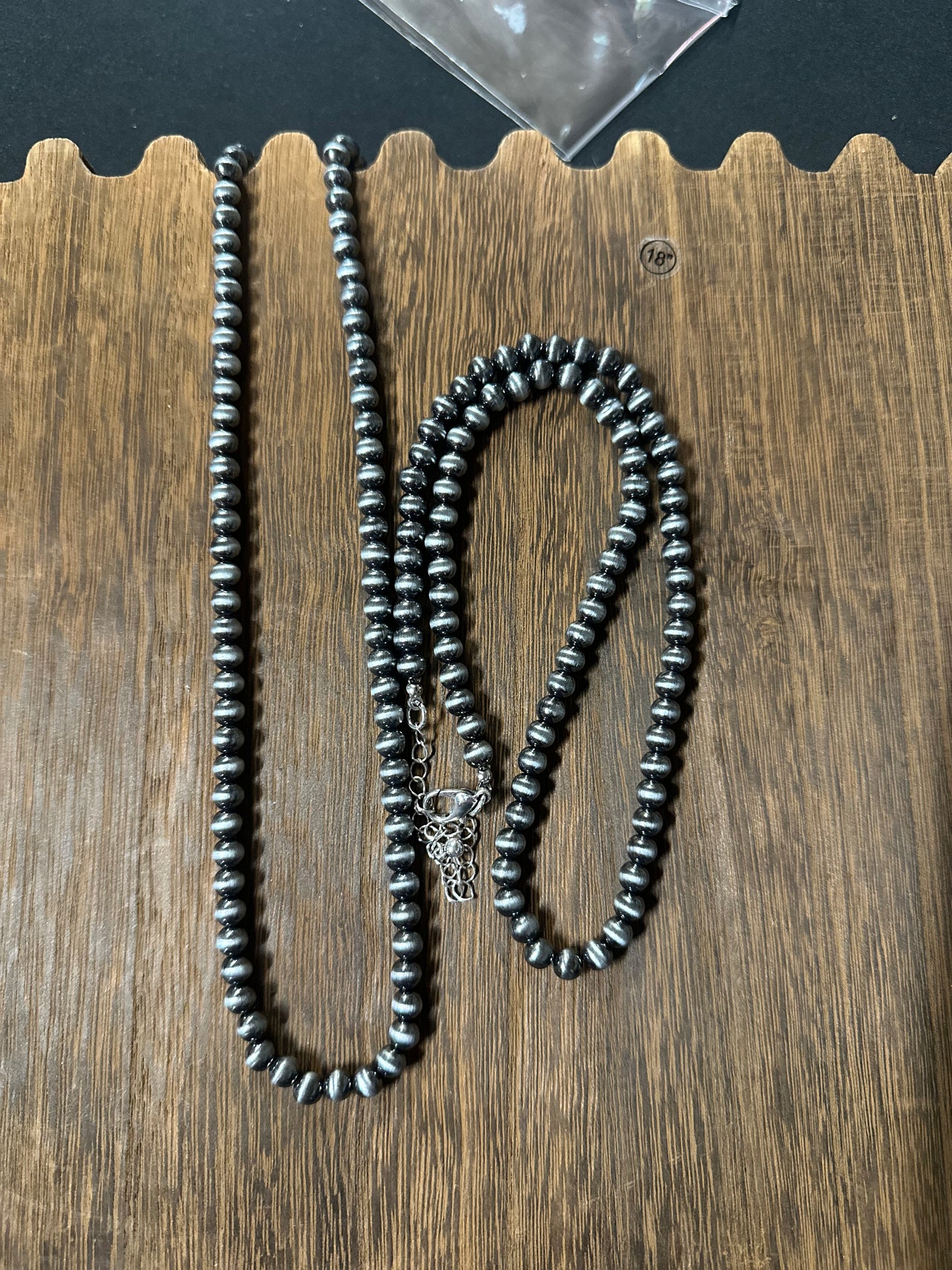 6mm Navajo style pearl necklace 18”