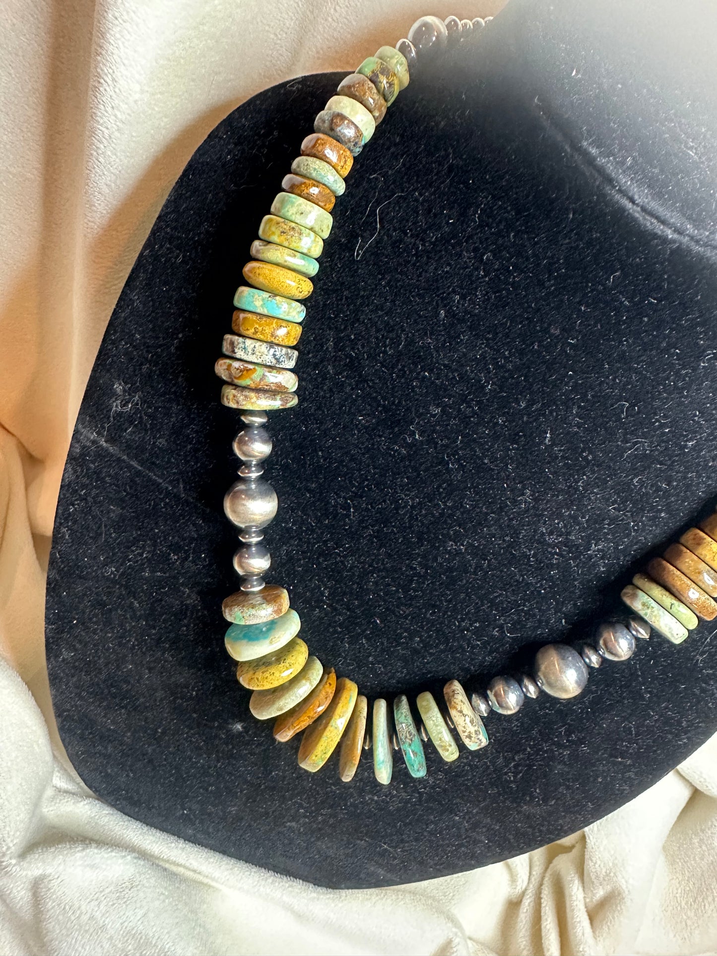 large graduated natural turquoise necklace *2