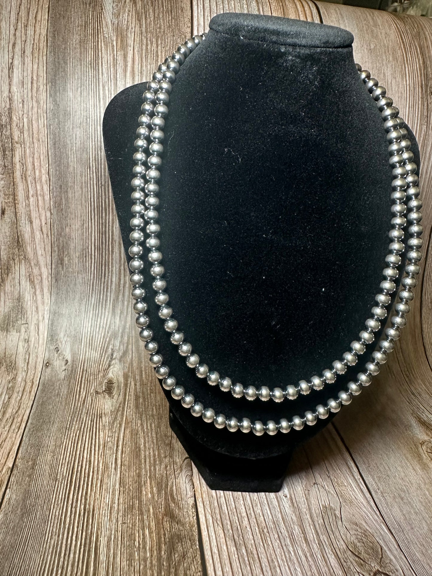 6mm Sterling Silver Pearls Necklace