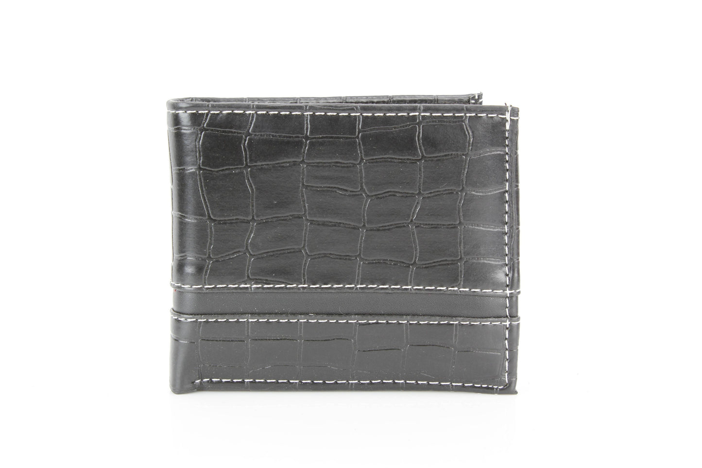 Crocodile Embossed Vegan Wallet with Solid Band VL 904