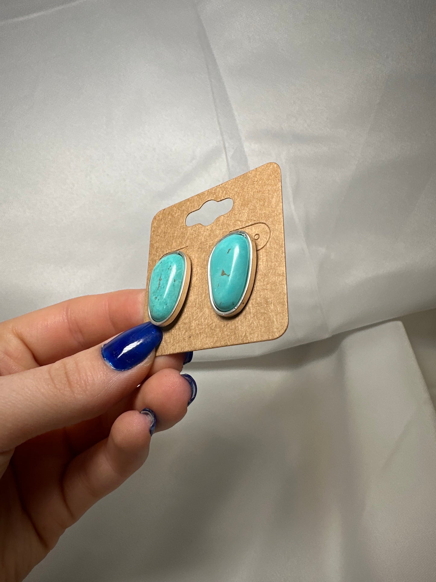 Natural Stone Post Earrings