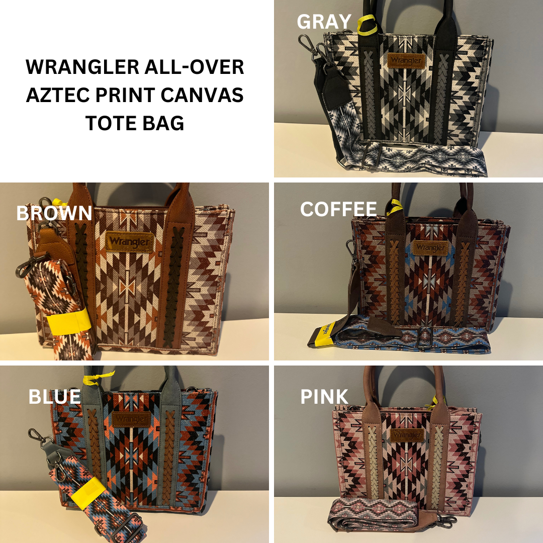 Wrangler All-Over Aztec Print Canvas Tote Bag