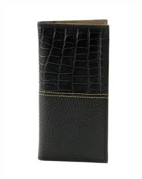 Gator Print Pebbled Grain Water Buffalo Rodeo Wallet 1726