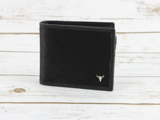 Hair On Hide Men's Wallet In Black AB W01 Black