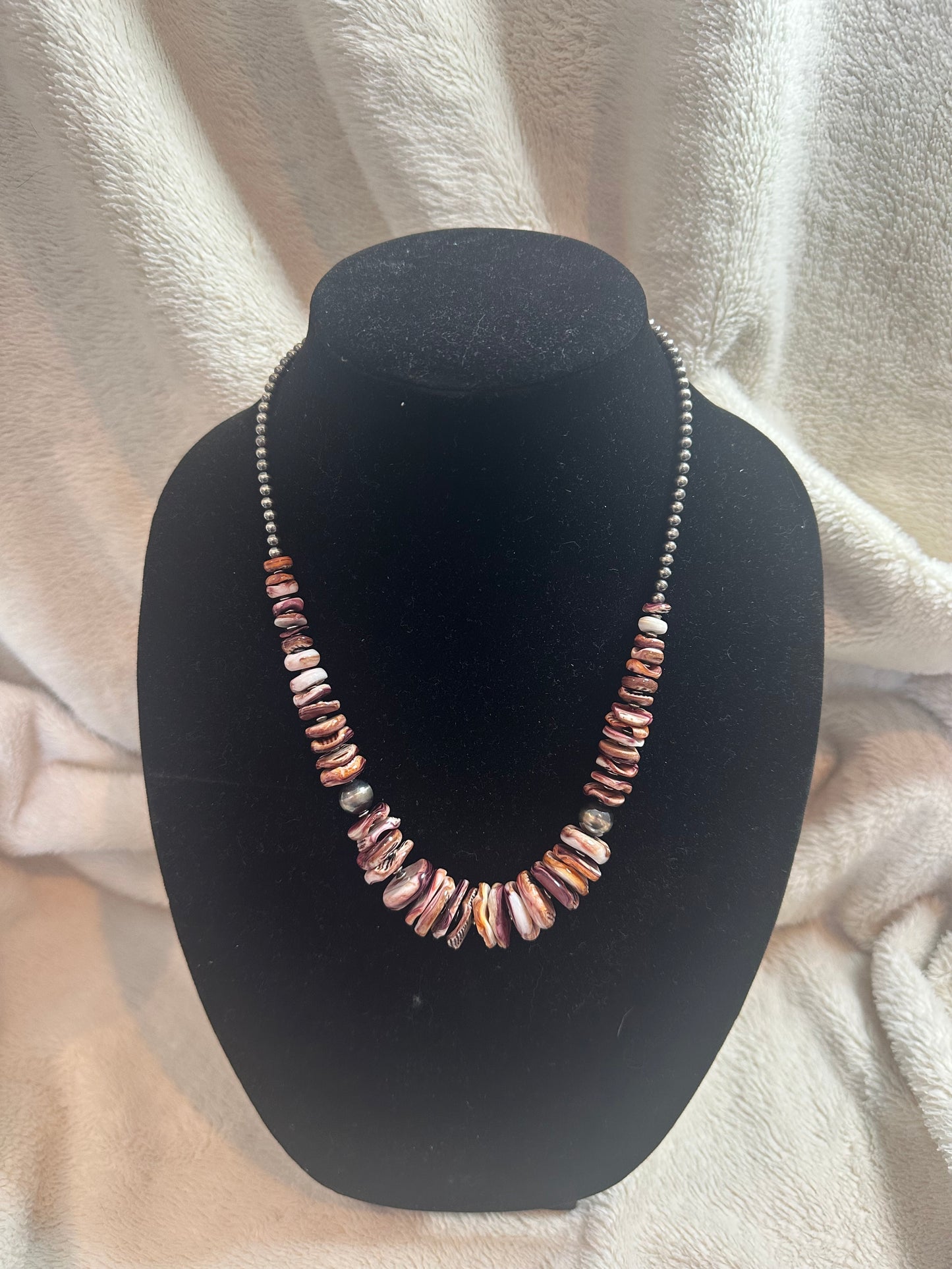 8-18mm purple spiny graduated necklace