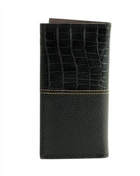Gator Print Pebbled Grain Water Buffalo Rodeo Wallet 1726