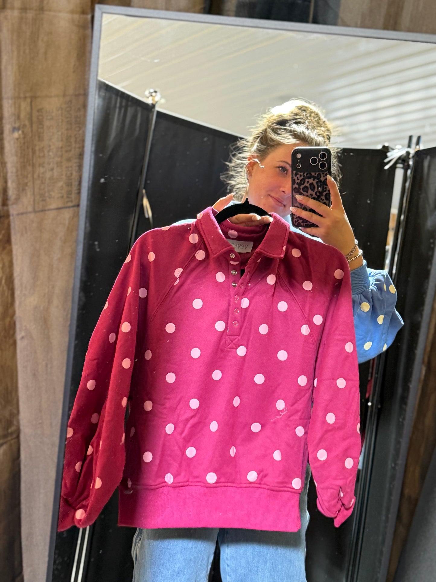 Playful Dot Quarter Zip