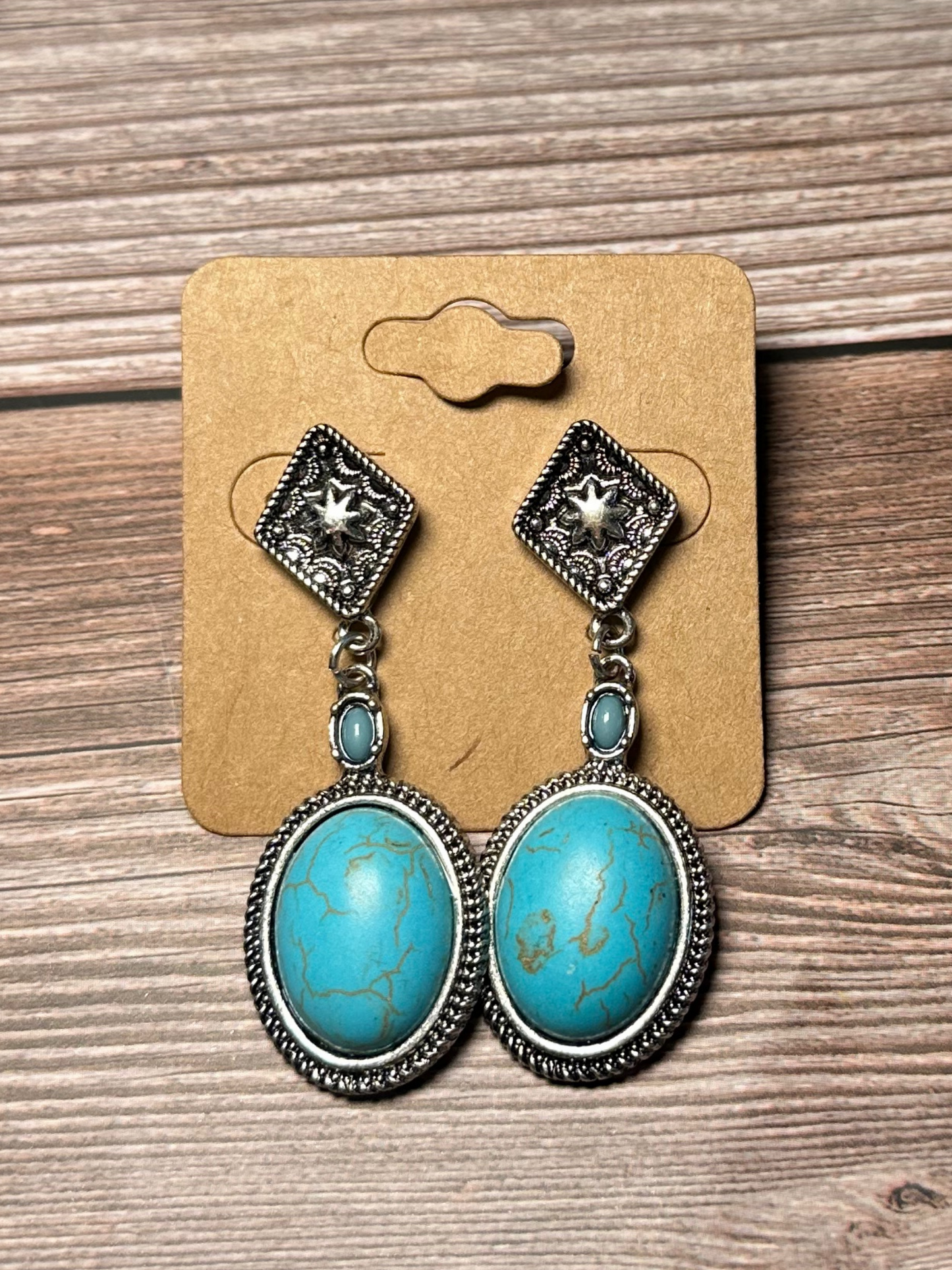 Mid length drop earrings I Turquoise