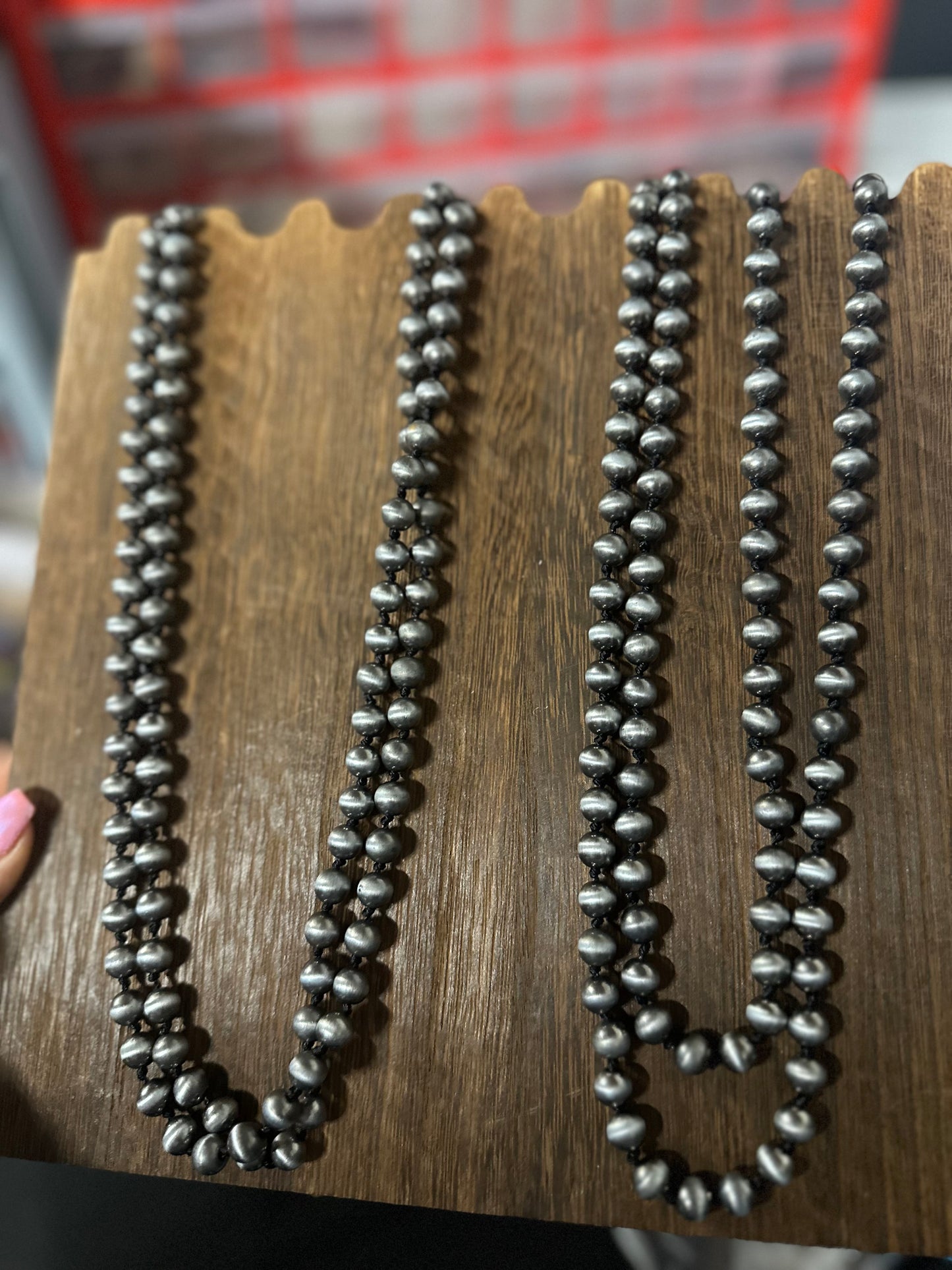 60″ Navajo Style Pearl Necklace