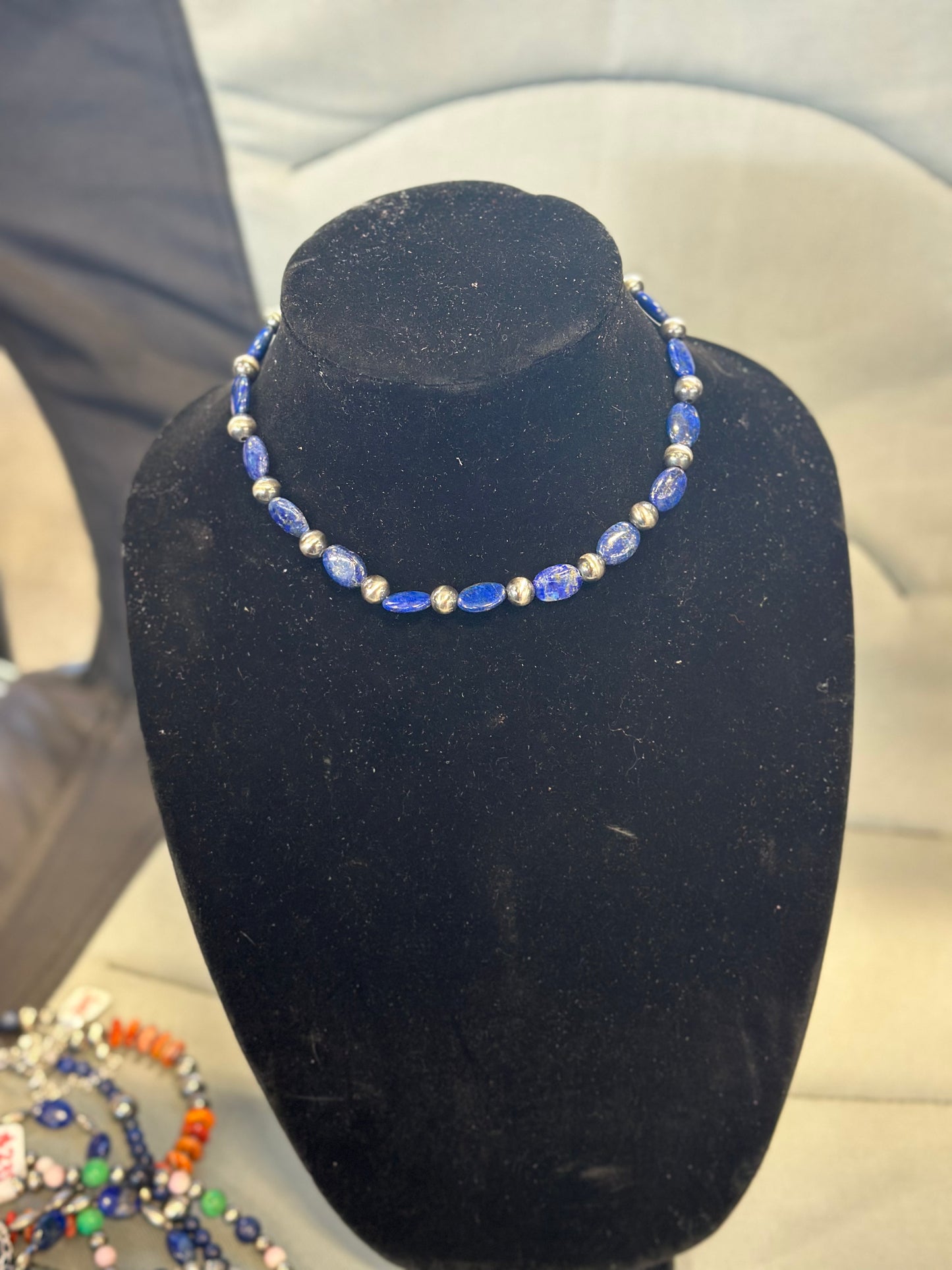 8mm x blue lapis oval beads