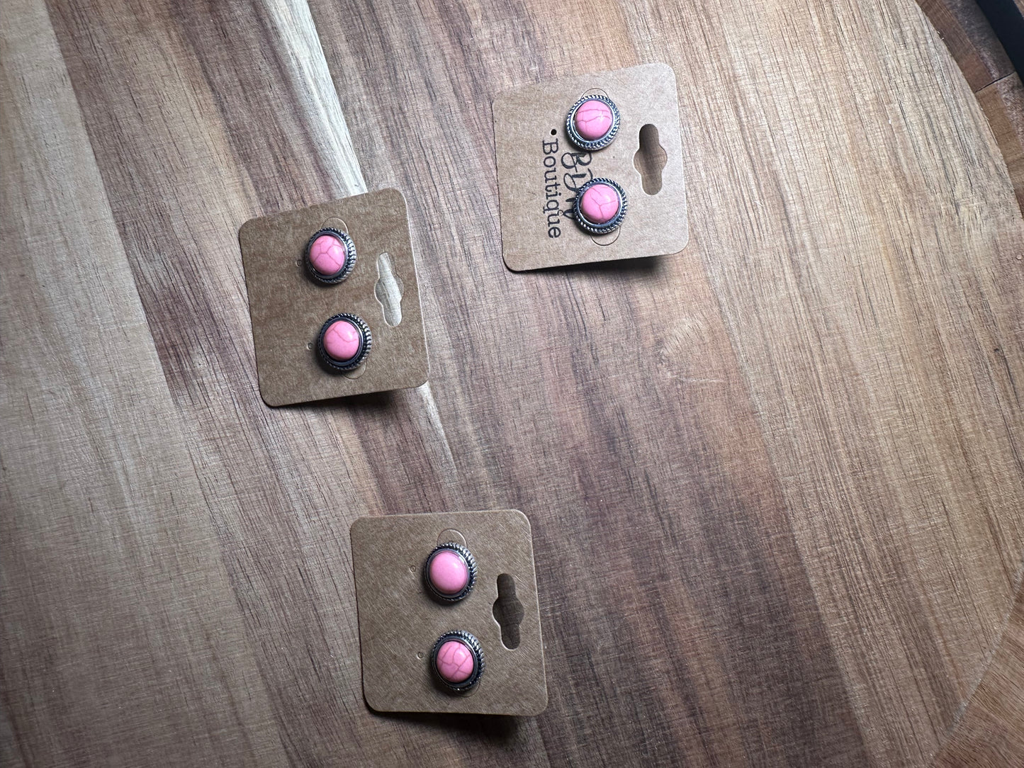 Minimal stone stud earrings *3COLORS