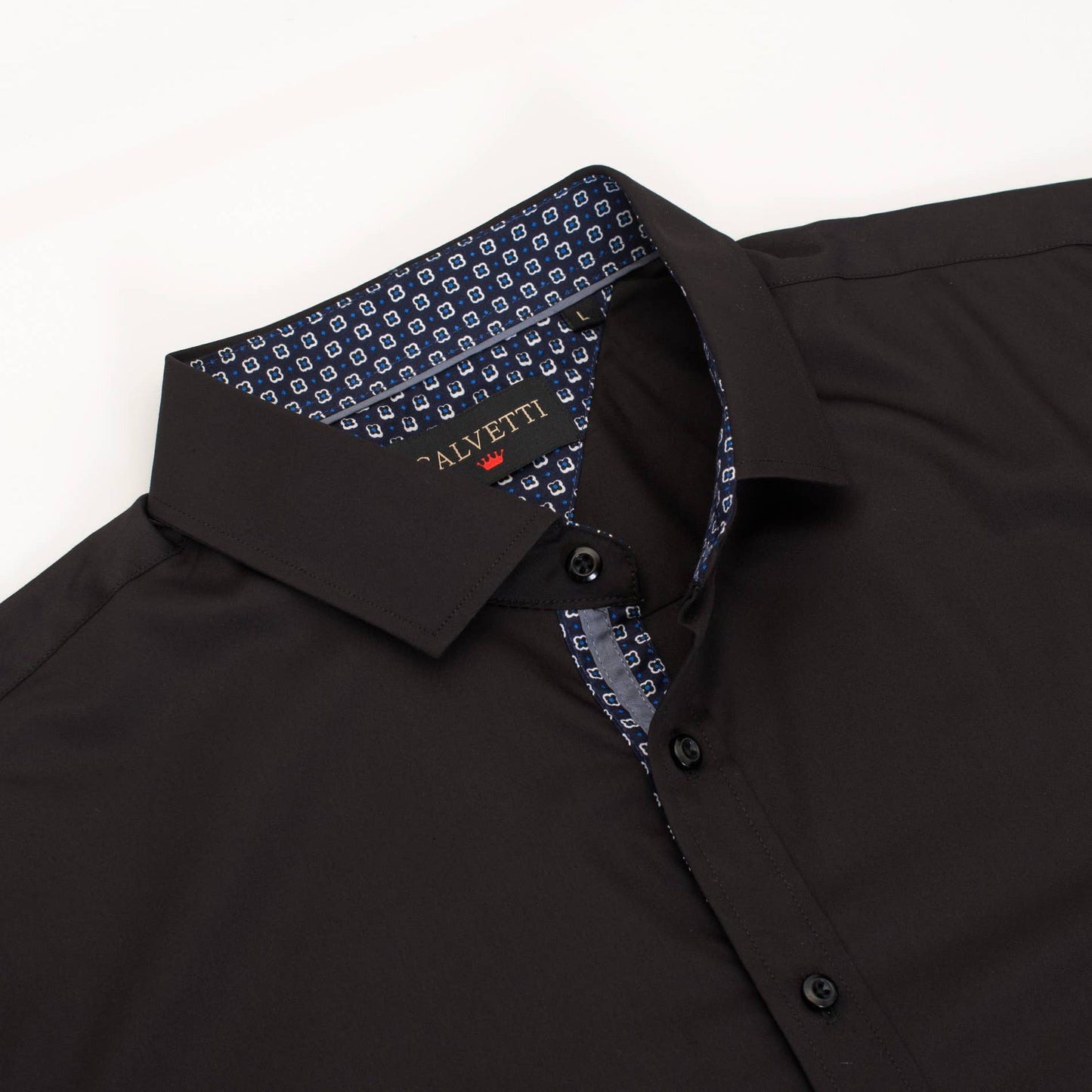 Mens Dress Shirts Wrinkle Free Regular Long Sleeve Shirts - BLACK