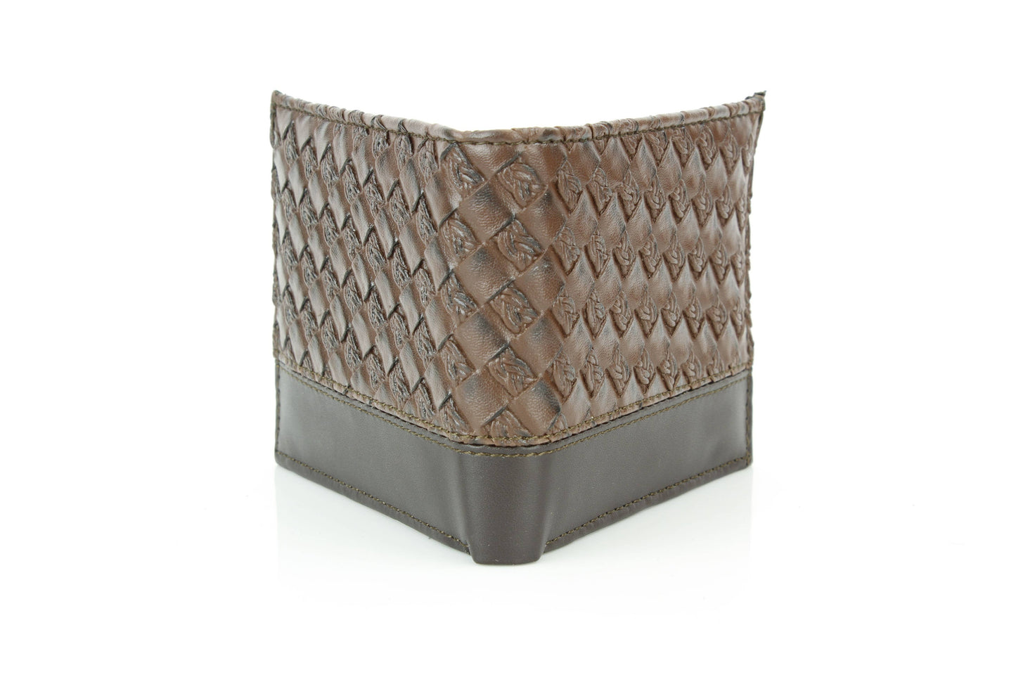 Vegan Woven Pattern Wallet with Solid Band VL 903