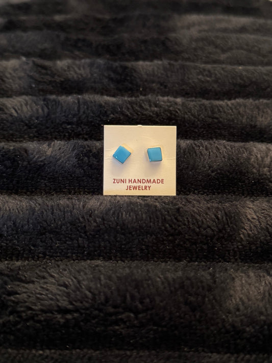 Zuni Handmade Turquoise Earrings - Angie Rosetta