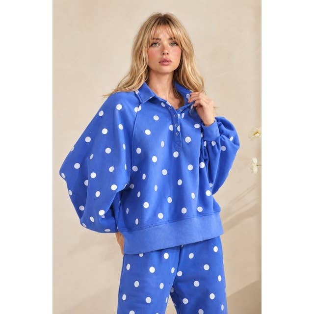 Playful Dot Quarter Zip