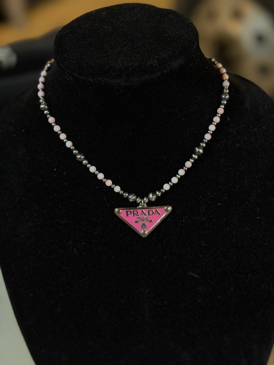 Pink Conch x PRADA necklace