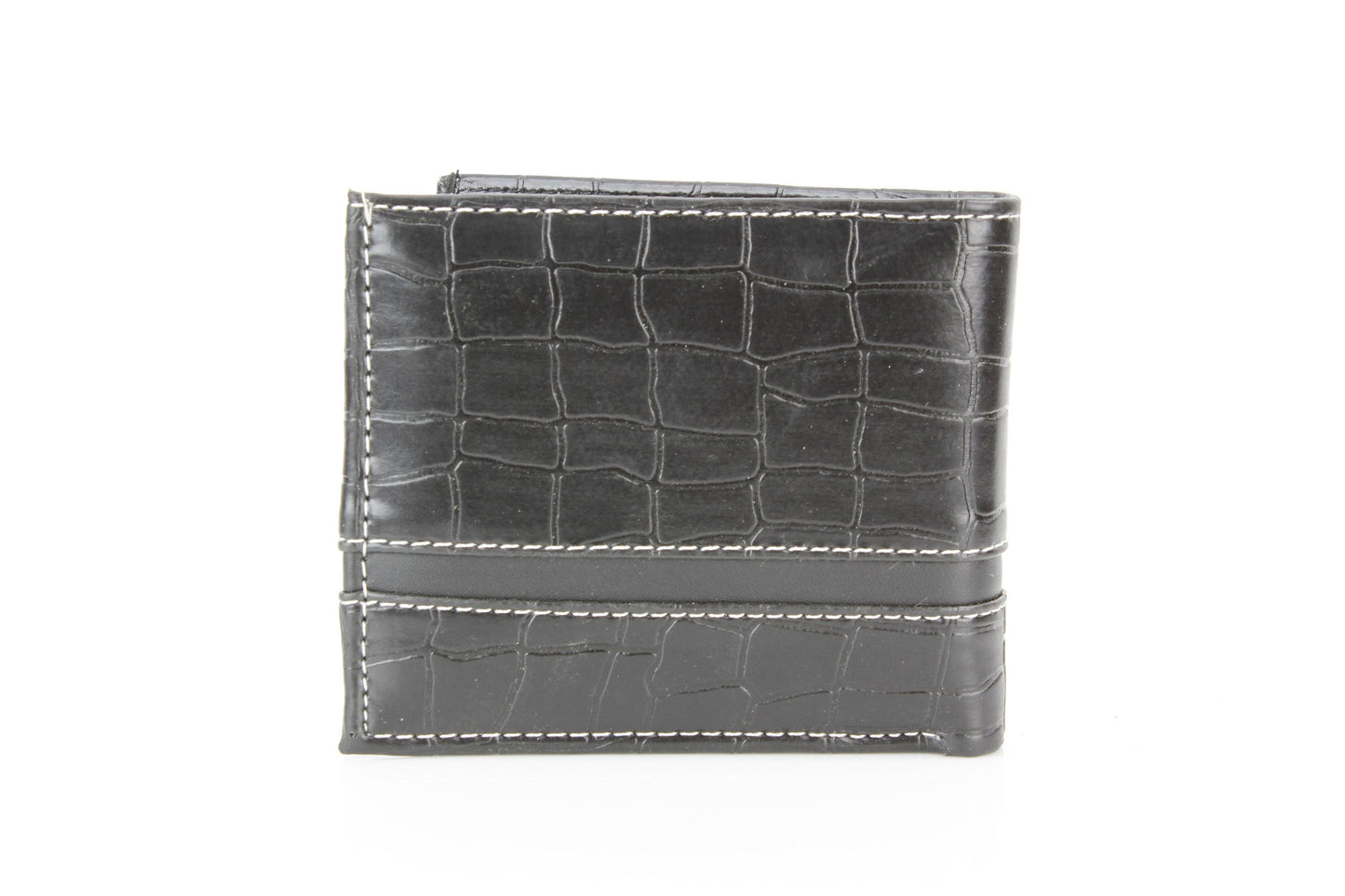 Crocodile Embossed Vegan Wallet with Solid Band VL 904