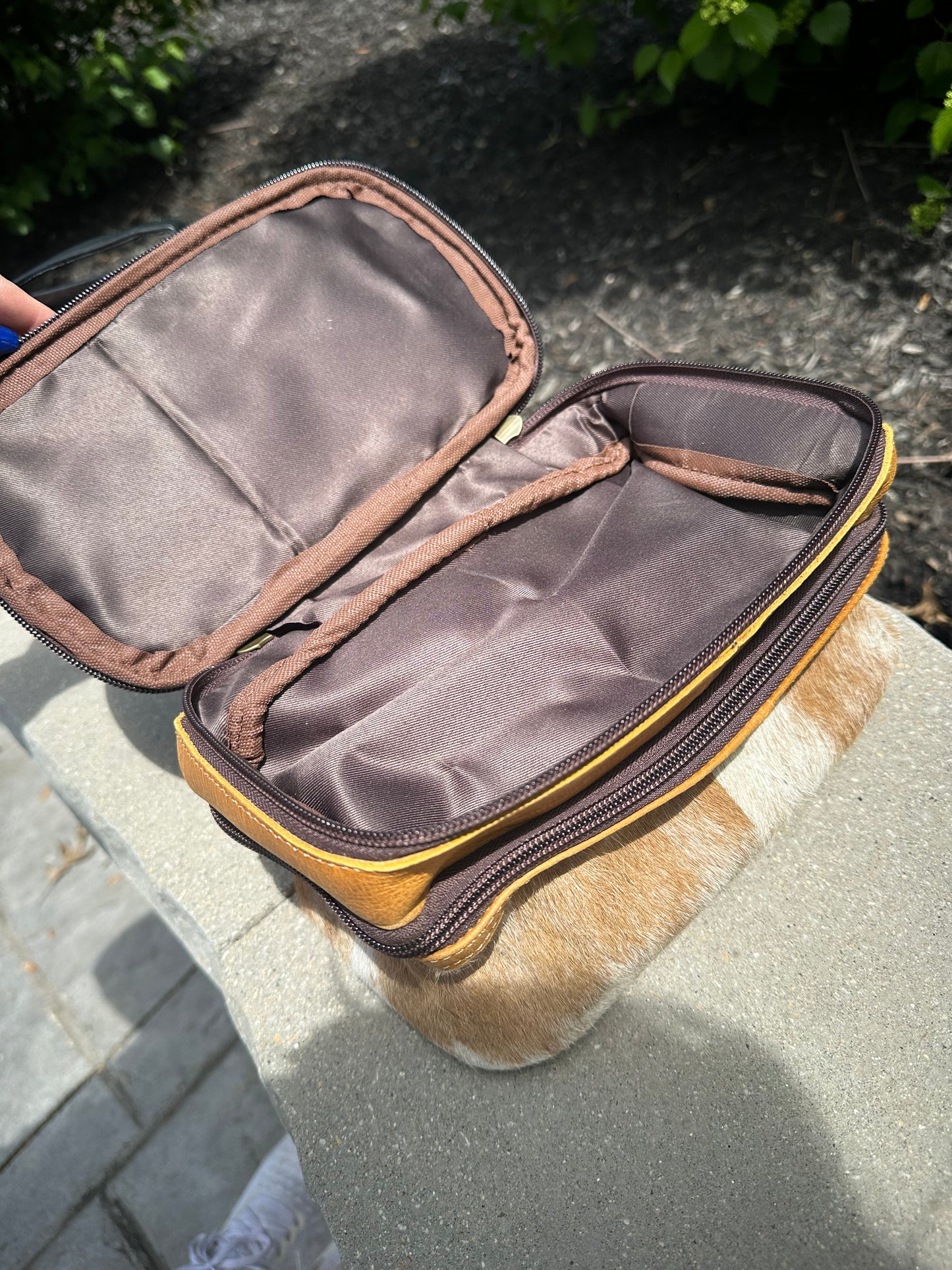 Genuine Cowhide Make up Bag Cosmetic Organizer