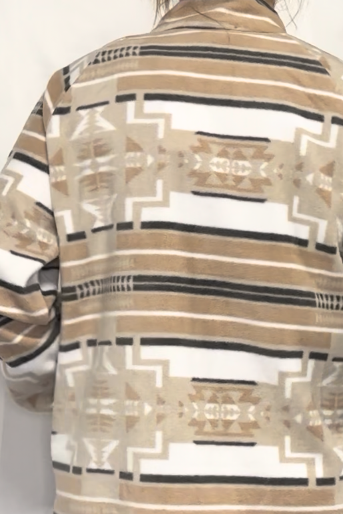 Aztec Fleece Snap Up Outdoor Jacket *2COLORS