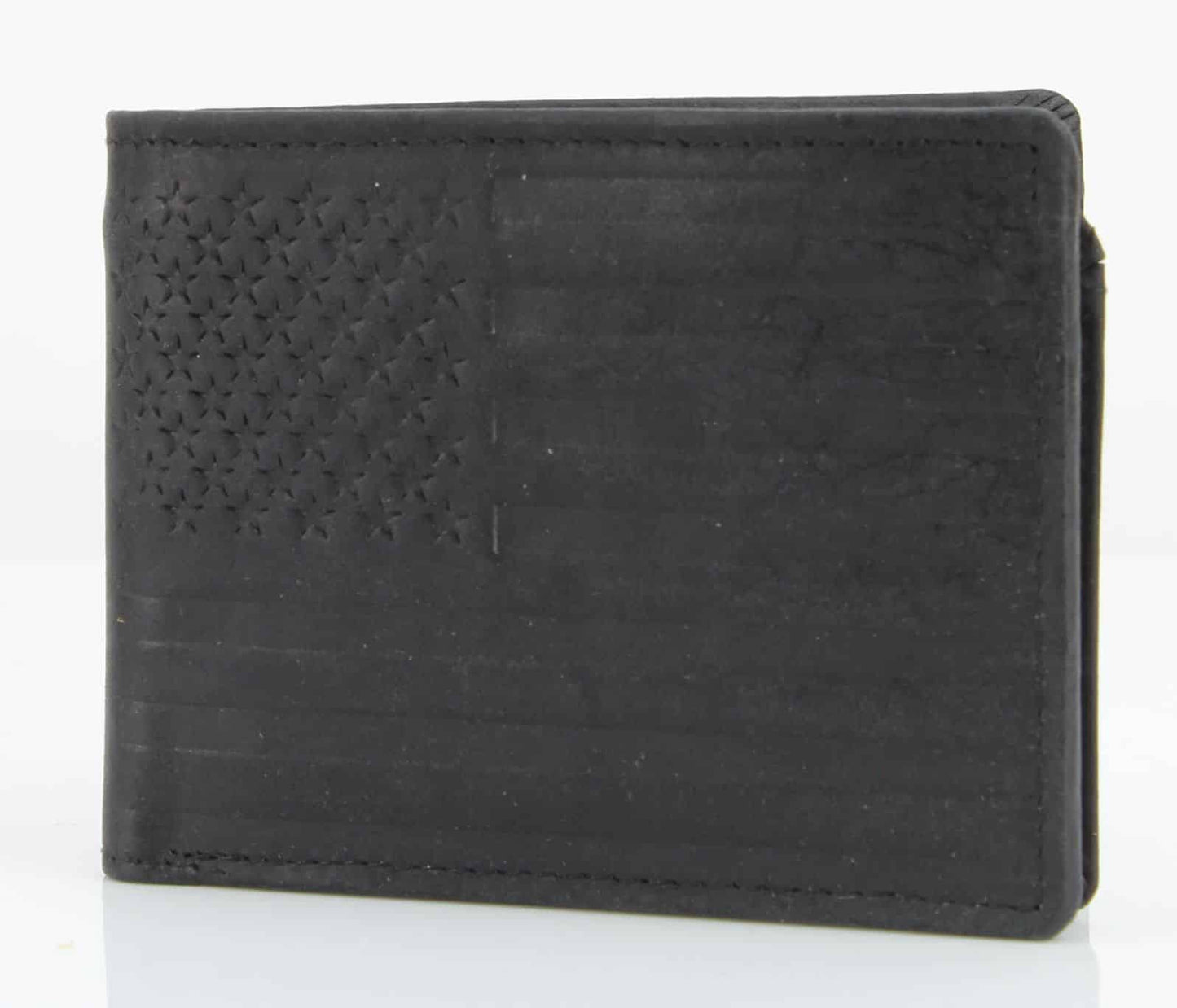 American Flag Embossed Distressed Leather Bi Fold Wallet