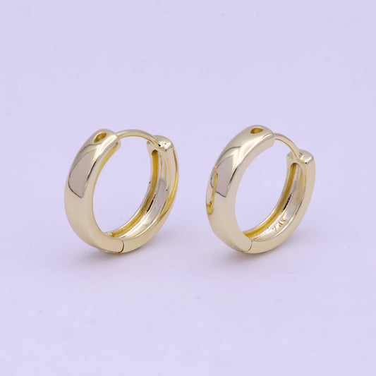 14K Gold Filled Minimalist 17.7mm Everyday Huggie Earrings | T140