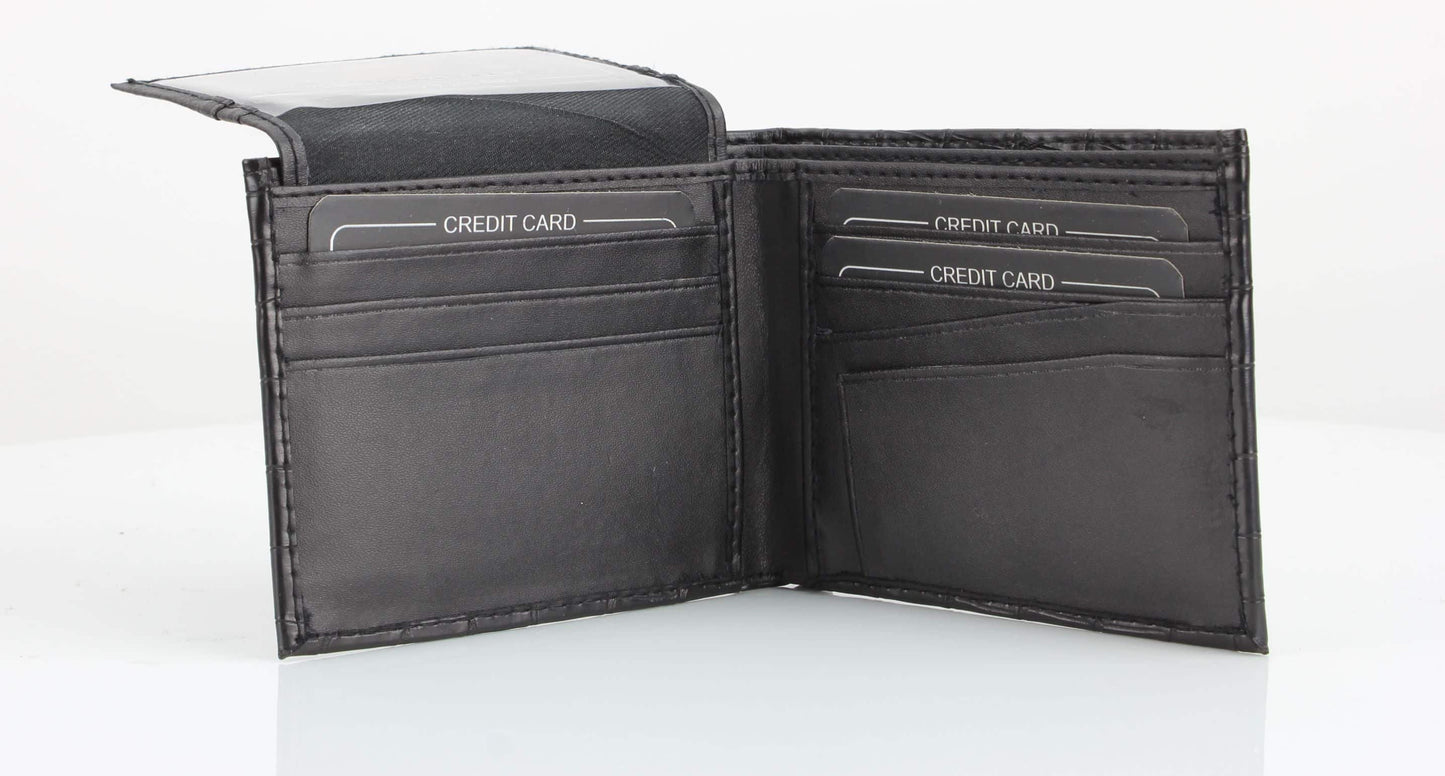 Lizard Print Embossed Vegan Leather Bi Fold Wallet
