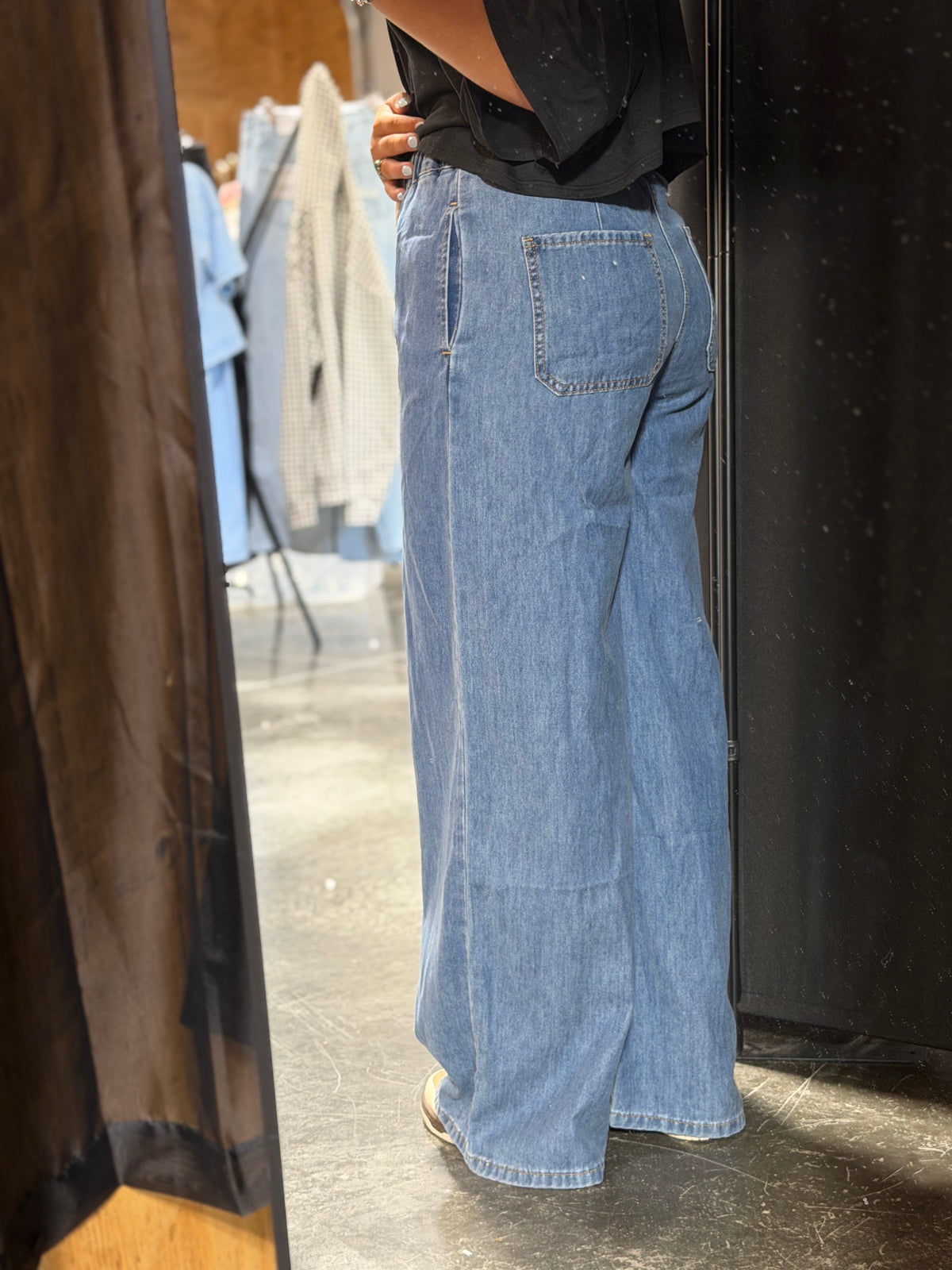 Drawstring Waistband Denim Pants