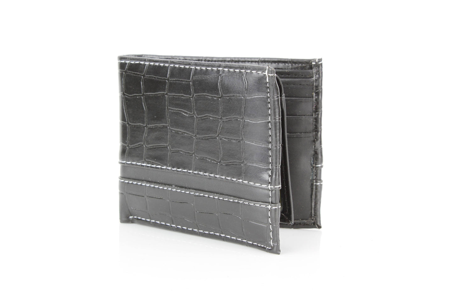 Crocodile Embossed Vegan Wallet with Solid Band VL 904