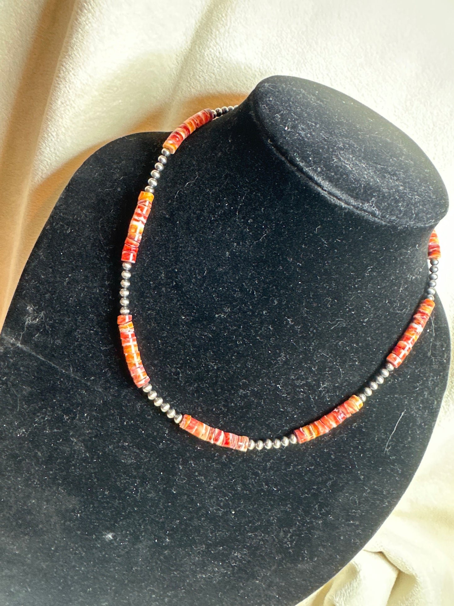 4mm x red spiny necklace