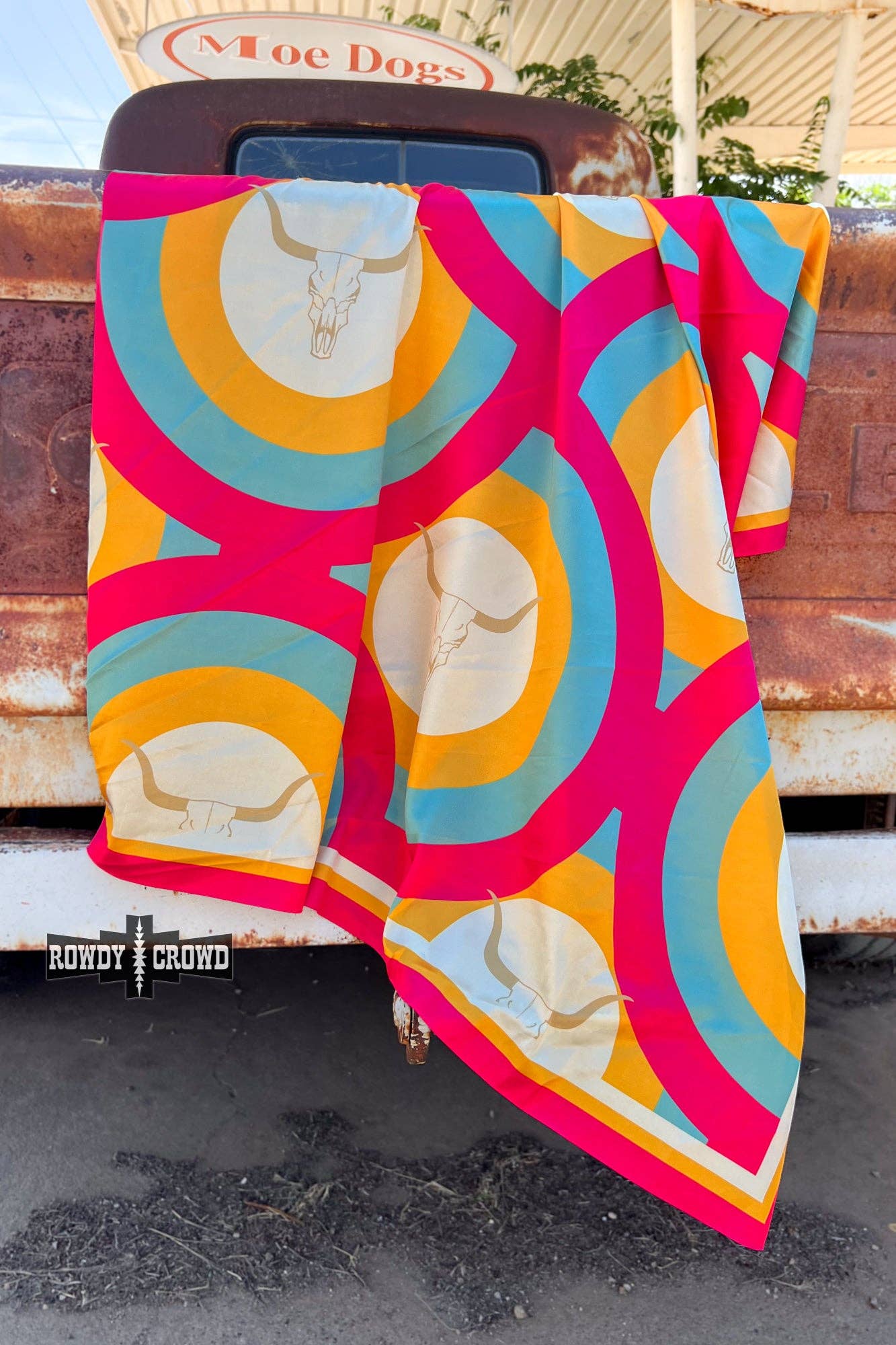 Retro Print Bright Wild Rag/ Scarf